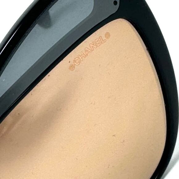 Chanel Cat‑Eye Mirrored Sunglasses – Black Acetate, CC Logo Temples with Case - Picture 4 of 10